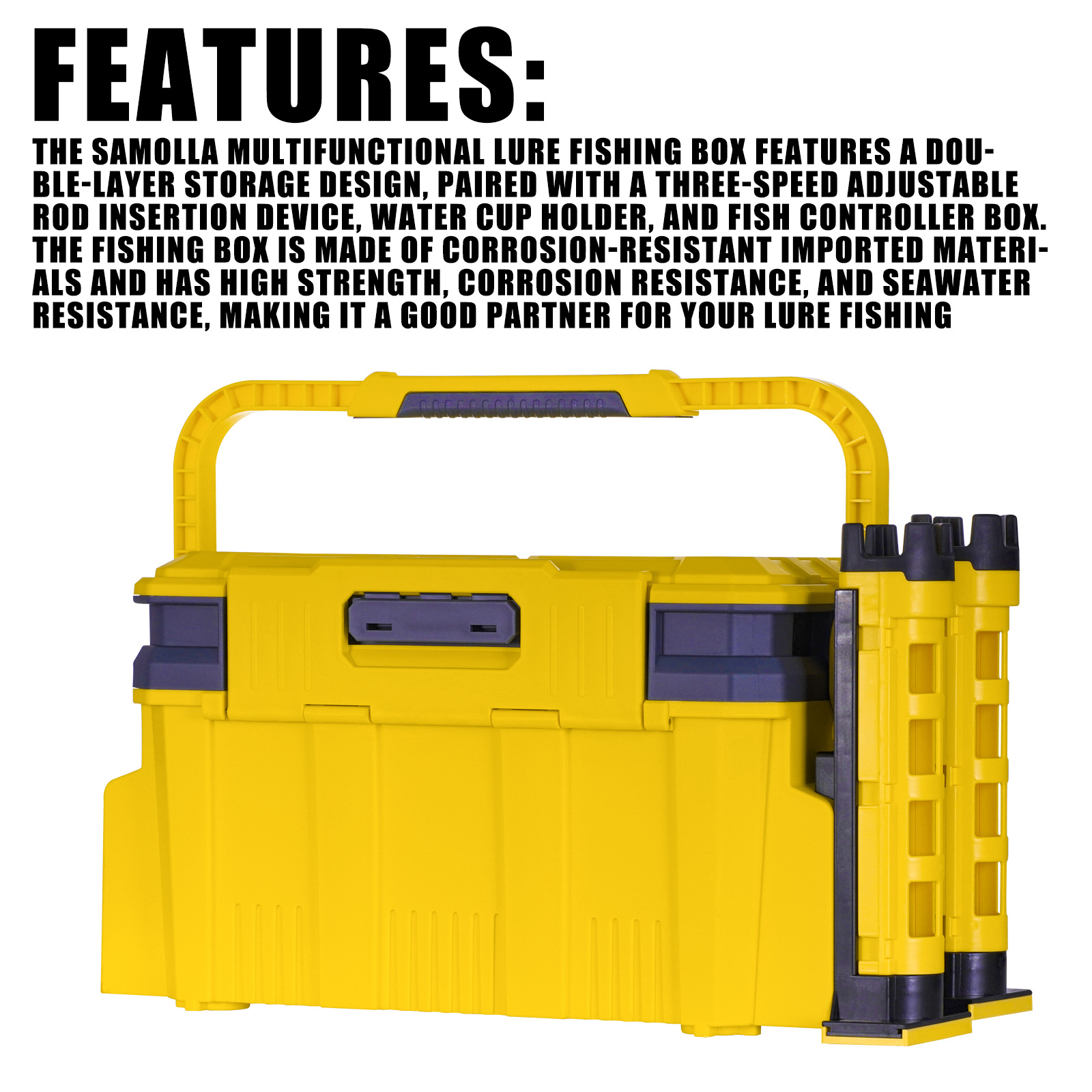 多機能フィッシングボックス,2つのロッドポールカップホルダー - Fishing Kayak Crate のレビューと価格